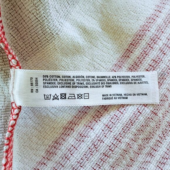 Anthropologie Lilka Sorella Mixed Stripes Short Sleeve Belted Dress in Red & Tan - Picture 7 of 12